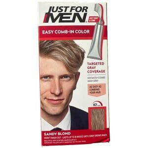 Just For Men Easy Comb-in Gray Hair Color with Applicator, Sandy Blonde